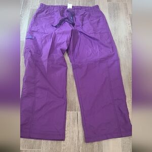WonderWink Pull-On Cargo purple Pants Scrub Bottoms Nurse Doctor Dentist SZ XL